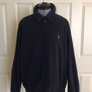 Polo Ralph Lauren Navy Blue Windbreaker Jacket Coat w/ Embroidered Logo Size XL